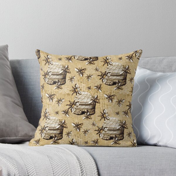 Item preview, Vintage historic beehives and bees mixed media paper designed and sold by sueshormanart.