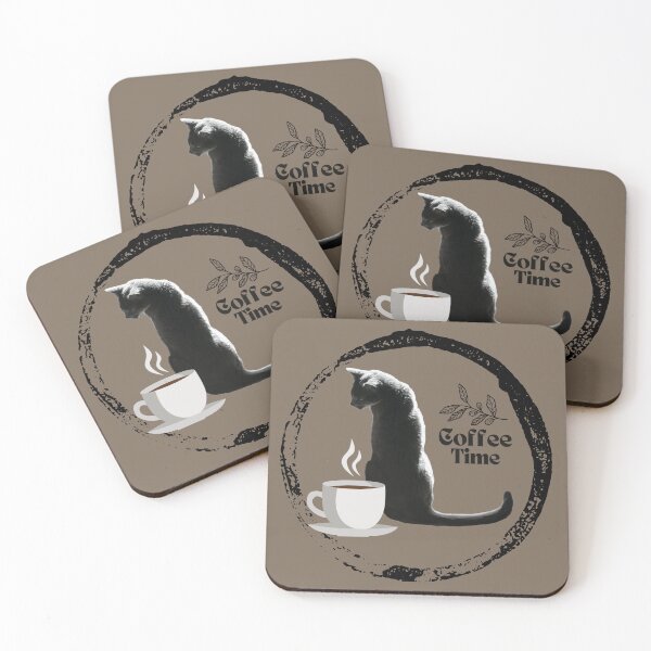 Item preview, Cat and coffee Coffee Time - gifts for cat and coffee lovers  designed and sold by alczar.