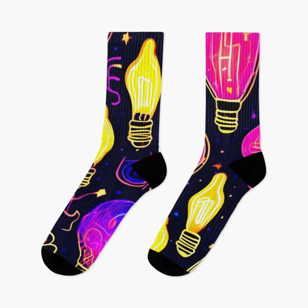 Item preview, Cartoonish Neon Bulb Art designed and sold by Health And Fitness Posts e-Store.