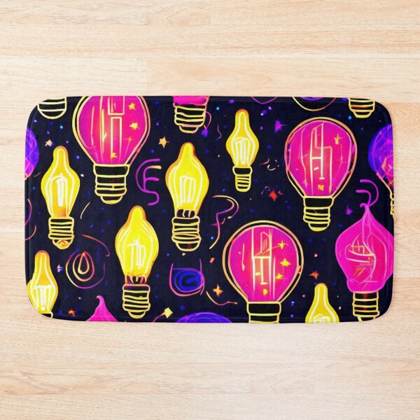 Item preview, Cartoonish Neon Bulb Art designed and sold by Health And Fitness Posts e-Store.