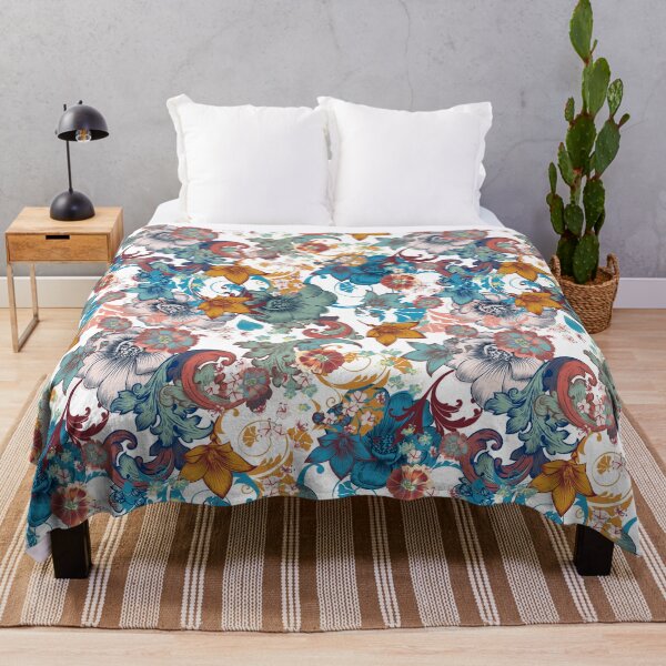 Item preview, Swirl vintage bohemian style floral pattern designed and sold by FleurDesign.