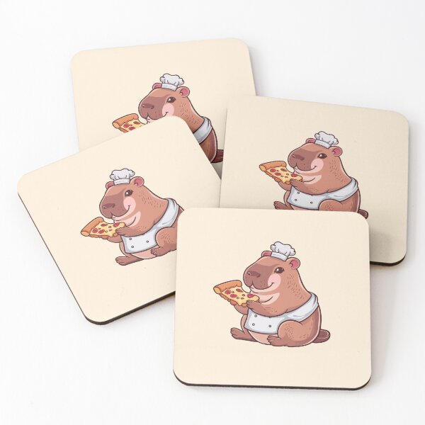 Item preview, Cute Capybara Pizza Kawaii designed and sold by canvadreamer444.