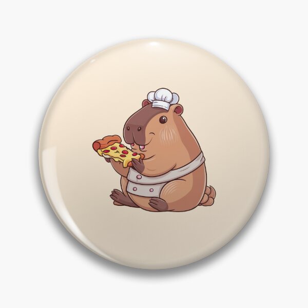 Item preview, Cute Capybara Pizza Kawaii designed and sold by canvadreamer444.