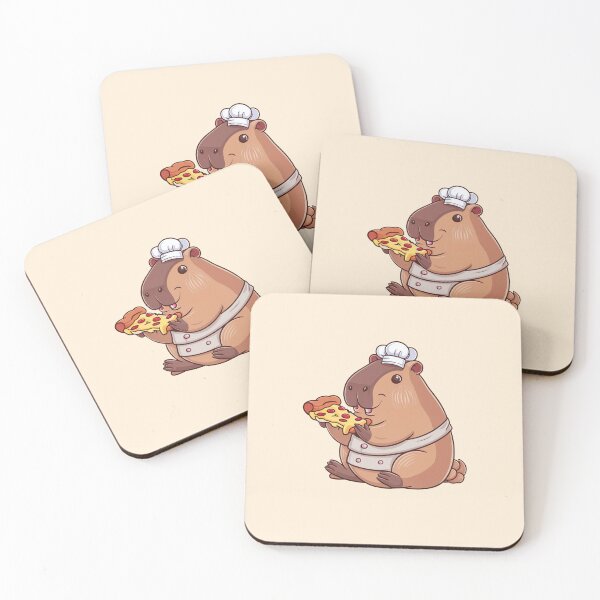 Item preview, Cute Capybara Pizza Kawaii designed and sold by canvadreamer444.