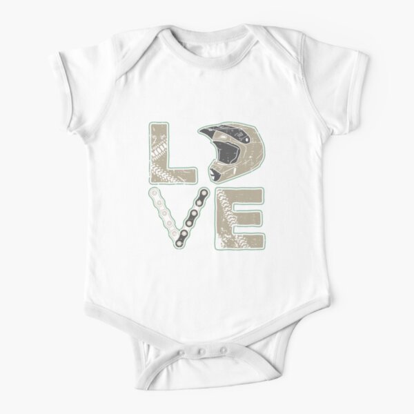 Dirt Bike Love - Biker Bike Helmet Motocross Short Sleeve Baby One-Piece