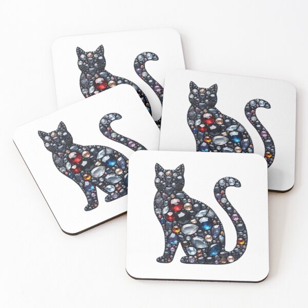 Item preview, Mosaic Cat Artwork: Gemstone-Inspired Wildlife Design  designed and sold by MiszungART.