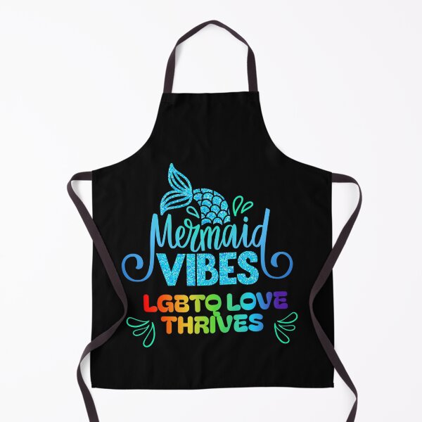 Item preview, Mermaid Vibes, LGBTQ love thrives, Mermaid tail with water splash and rainbow text, Mermaid, LGBTQ positive slogan, designed and sold by PrideBeProud.