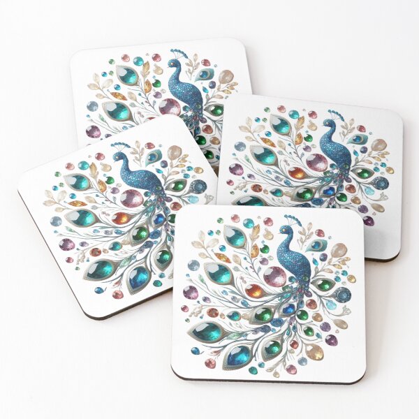 Item preview, Mosaic Peacock Artwork: Gemstone-Inspired Wildlife Design  designed and sold by MiszungART.