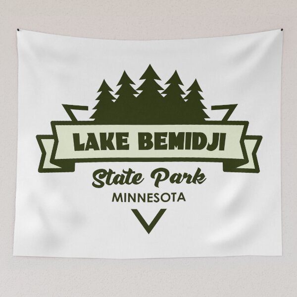 Item preview, Lake Bemidji State Park Minnesota Trees And Ribbon designed and sold by bivenart.