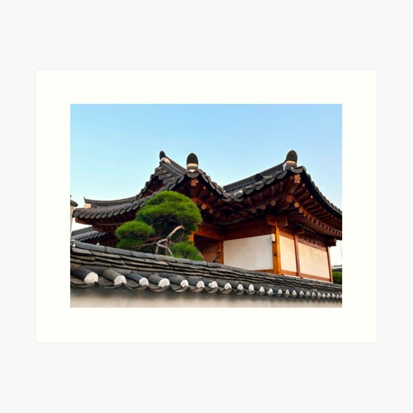 Item preview, Bukchon Hanok Roof Over a Stone Wall | Seoul, South Korea designed and sold by YemmyZImages.
