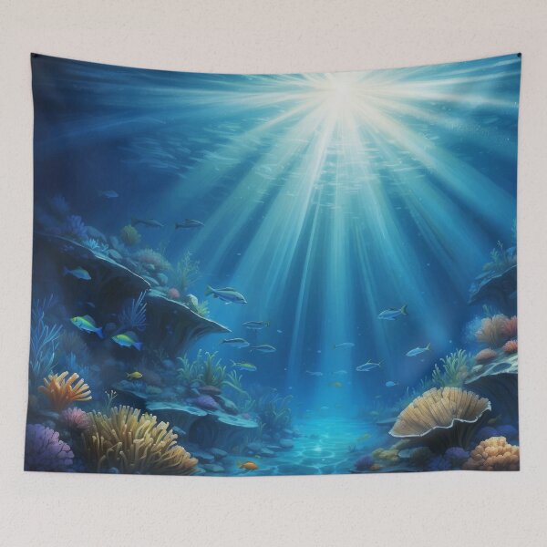 Item preview, Underwater scene with rays of light designed and sold by Andrey-Myagkov.