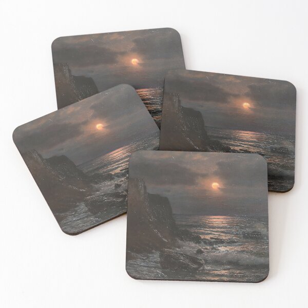 Item preview, Coastal Landscape in the Moonlight (detail) - Wartan Mohakian designed and sold by darkgothicart.