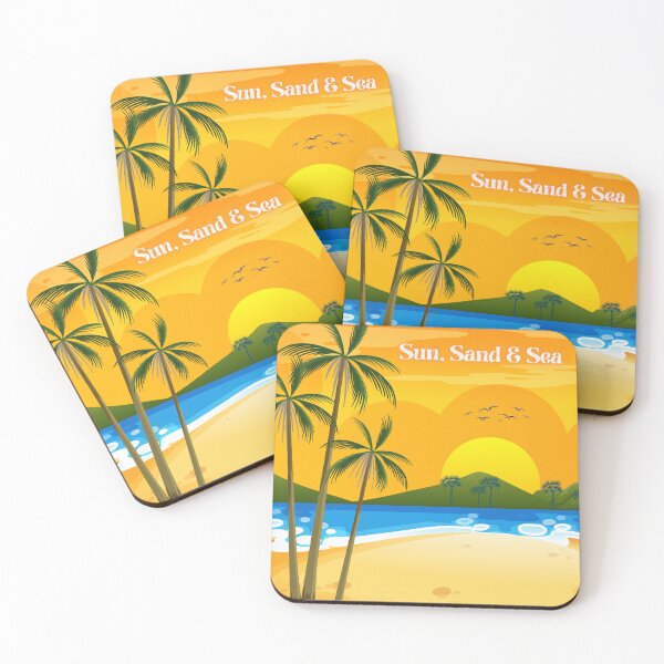 Item preview, Sun, Sand & Sea - Beach Getaway - Greens, Yellows, Oranges, Blues designed and sold by RoooDesigns.