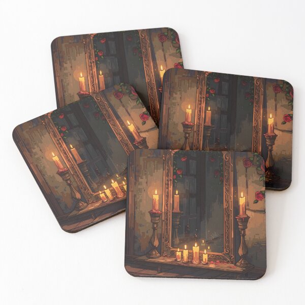 Item preview, Candles placed in front of a large mirror PIXEL ART  designed and sold by HappyStickBike.