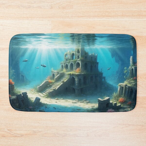 Item preview, Old underwater ruins in rays of light designed and sold by Andrey-Myagkov.
