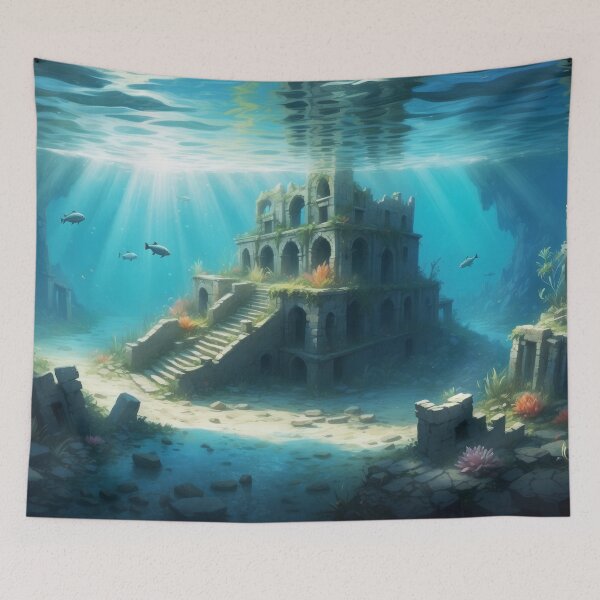 Item preview, Old underwater ruins in rays of light designed and sold by Andrey-Myagkov.