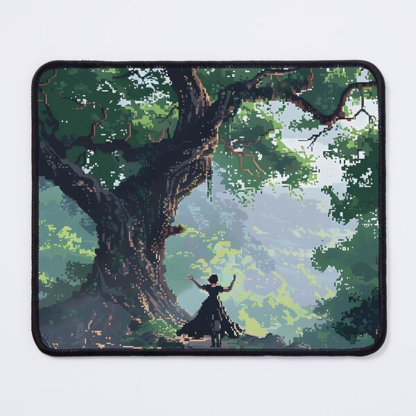 Item preview, A woman dancing under a large tree PIXEL ART designed and sold by HappyStickBike.