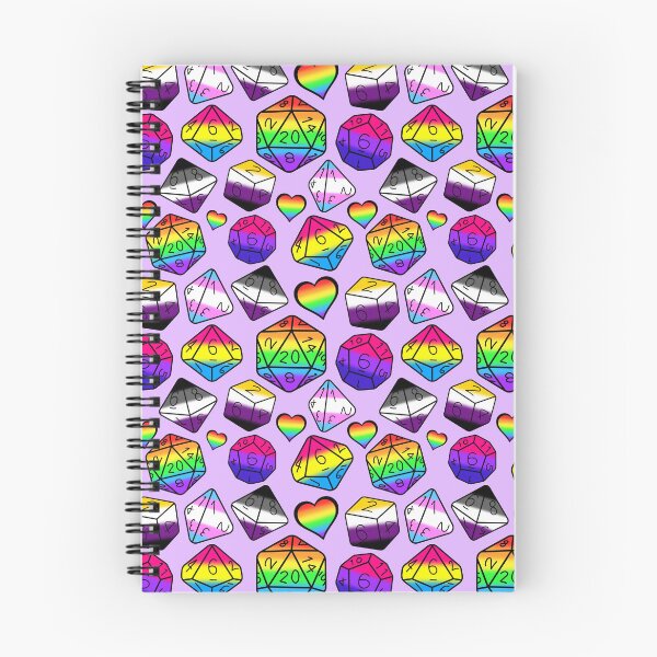 Item preview, Pride LGBTQIA polyhedral dice set on purple designed and sold by Cthulhu loves crafts.