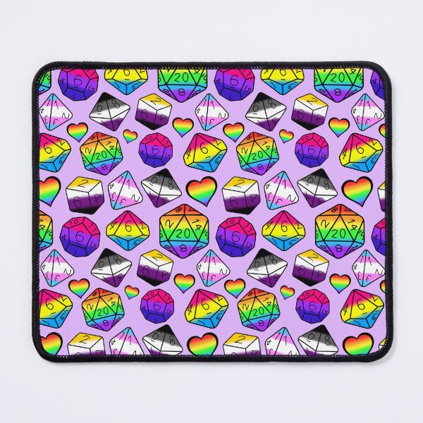 Item preview, Pride LGBTQIA polyhedral dice set on purple designed and sold by Cthulhu loves crafts.
