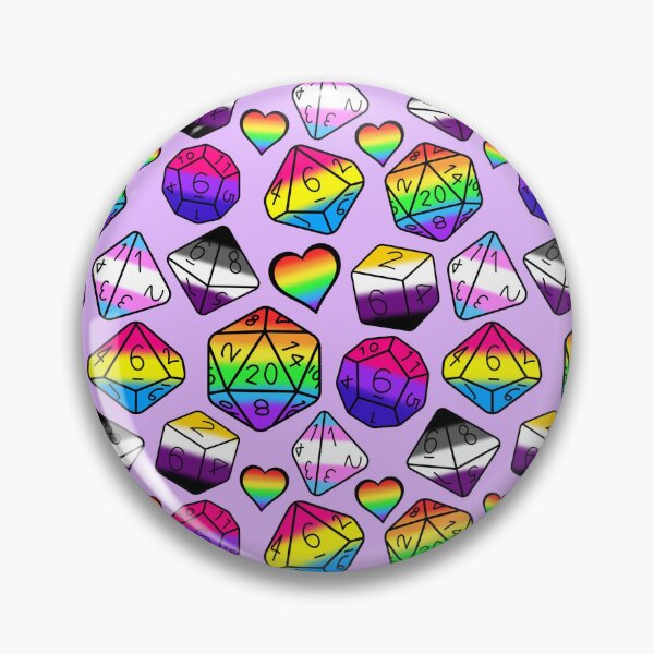 Item preview, Pride LGBTQIA polyhedral dice set on purple designed and sold by Cthulhu loves crafts.