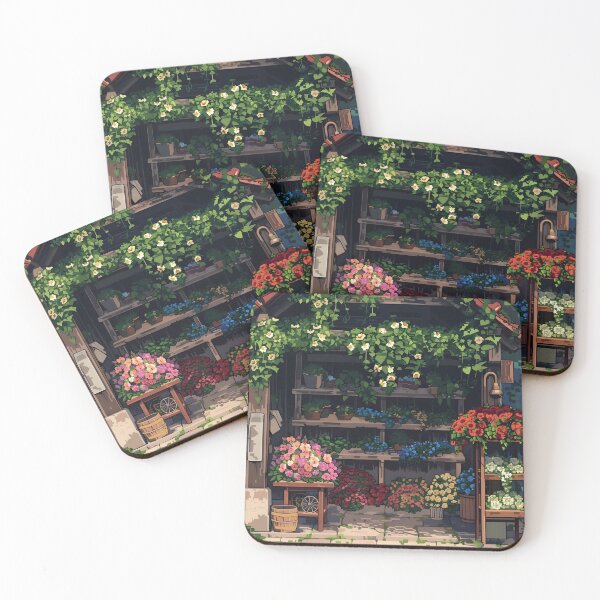 Item preview, Flower shop PIXEL ART designed and sold by HappyStickBike.