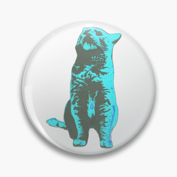Item preview, Retro curious kitty blue designed and sold by FlossOrFi.