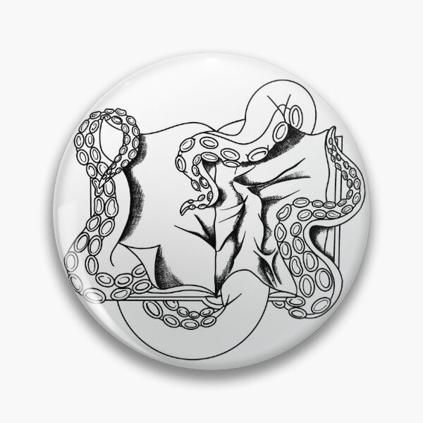 Item preview, Tentacle smut- spicy books black and white sketch designed and sold by GeekandArtsy.