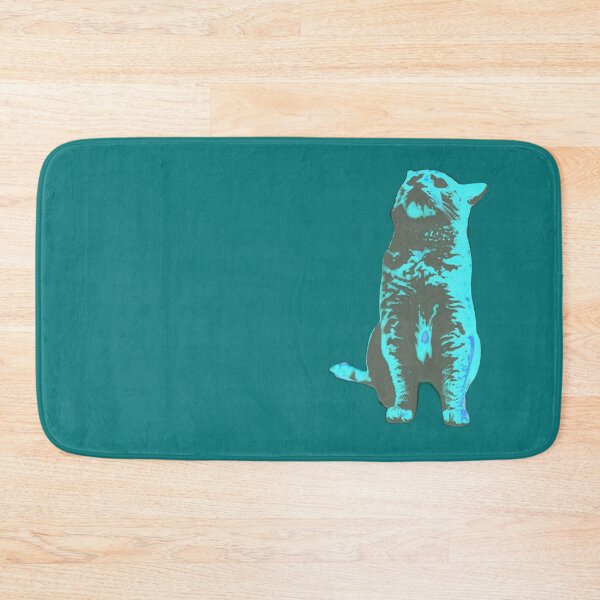 Item preview, Retro curious kitty blue designed and sold by FlossOrFi.