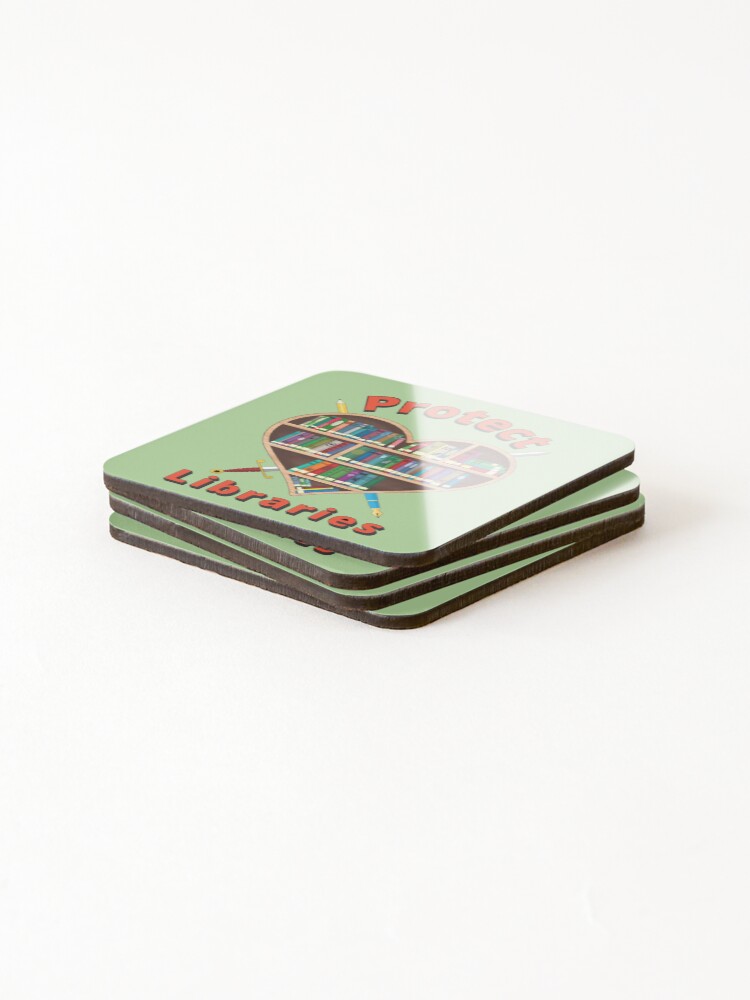 Thumbnail 4 of 5, Coasters (Set of 4), Protect Libraries designed and sold by LibraryFriends.