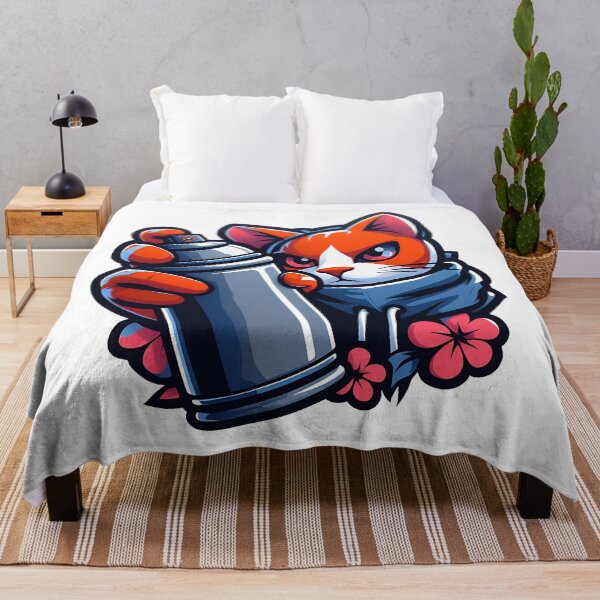 Item preview, a cat holds the graffiti can in front of him designed and sold by bernhagen.