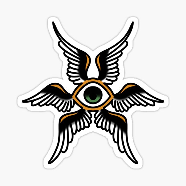 biblically accurate angel tattoo flash Sticker