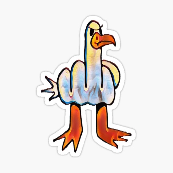Funny Rude Seagull Design Sticker