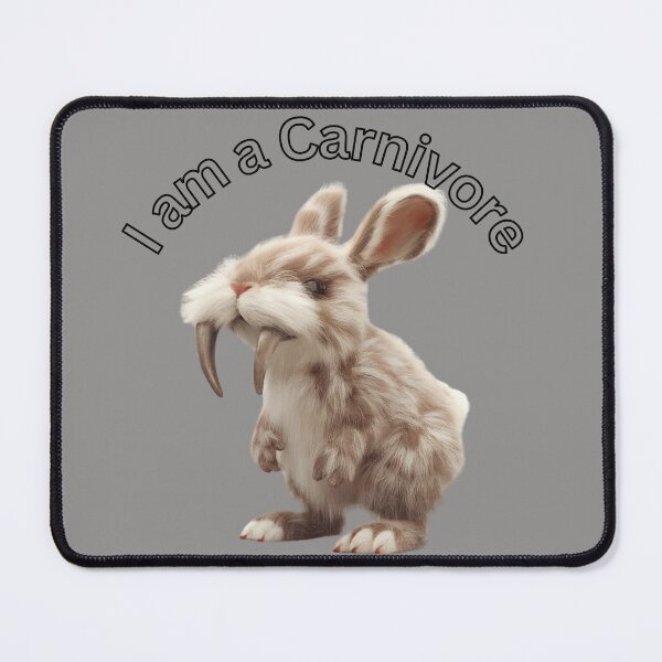Item preview, carnivore saber tooth rabbit designed and sold by PrintaProverb.