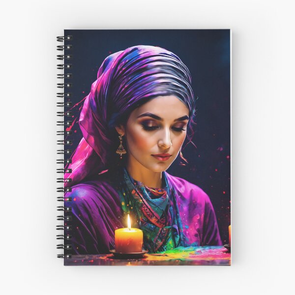 Item preview, Jewish Woman in front of Shabbat Candles designed and sold by KnowingHeart.