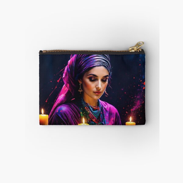 Item preview, Jewish Woman in front of Shabbat Candles designed and sold by KnowingHeart.