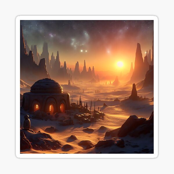 Vista previa del artículo con la obra «Visita Tatooine», diseñado y vendido por ugo-nwk.