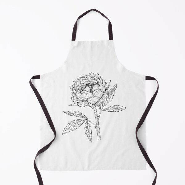 Item preview, Peony flower in black and white designed and sold by Katerina Mitkova Kirilova.