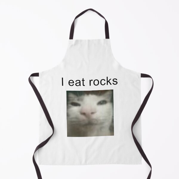 Item preview, I eat rocks cat designed and sold by Derpymelone.