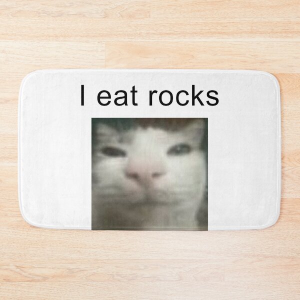 Item preview, I eat rocks cat designed and sold by Derpymelone.