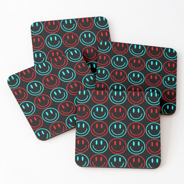 Item preview, Glowing Smiley Faces in Blue/Red designed and sold by DD Design.