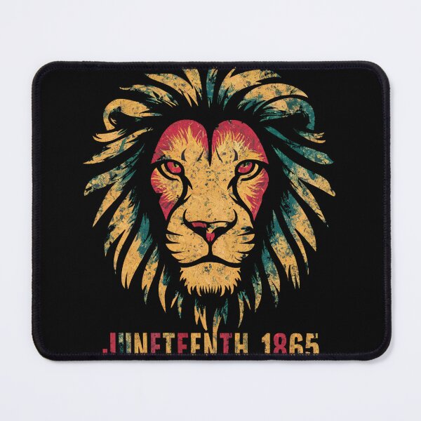 Item preview, Lion with Juneteenth typography designed and sold by ikshvaku.