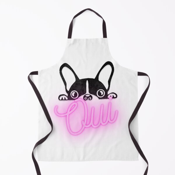 Item preview, "Oui" - "Yes" alongside the delightful image of a French bulldog.  designed and sold by MomonoShop.