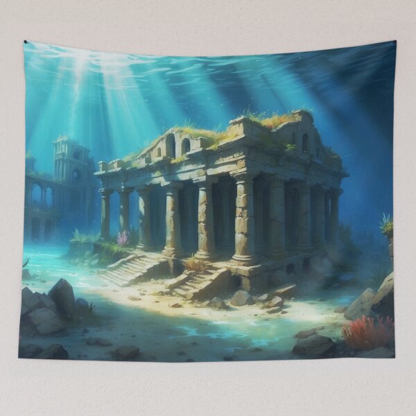 Item preview, Old underwater ruins in rays of light designed and sold by Andrey-Myagkov.