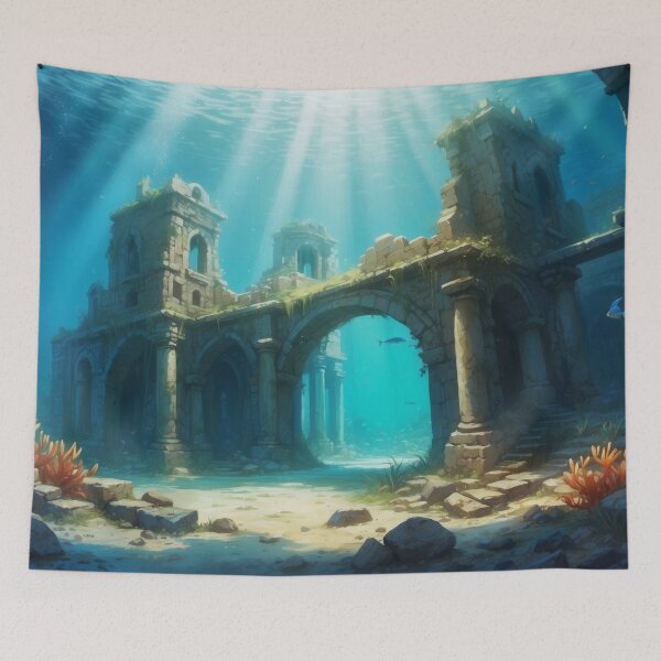 Item preview, Old underwater ruins in rays of light designed and sold by Andrey-Myagkov.