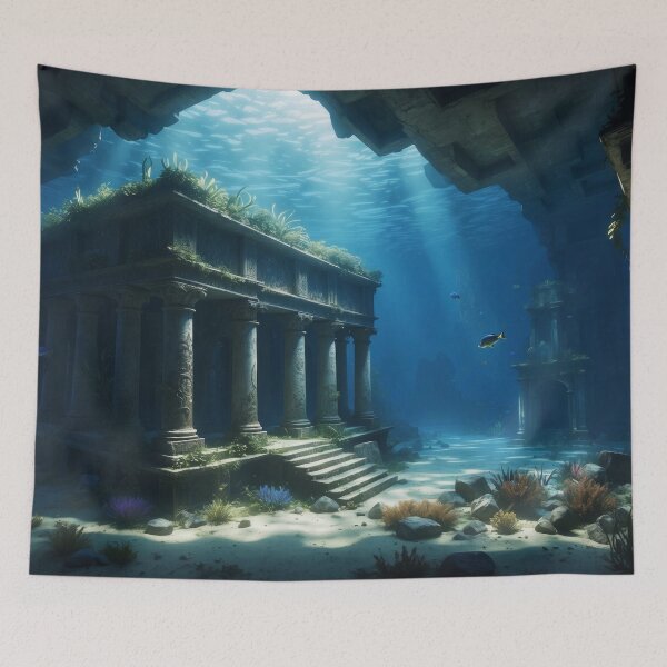 Item preview, Old underwater ruins in rays of light designed and sold by Andrey-Myagkov.