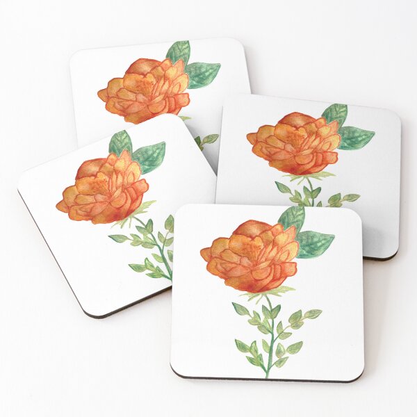 Item preview, Red and orange rose with leave designed and sold by Beeinbliss.