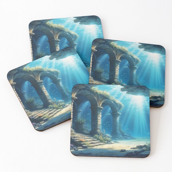 Item preview, Old underwater ruins in rays of light designed and sold by Andrey-Myagkov.