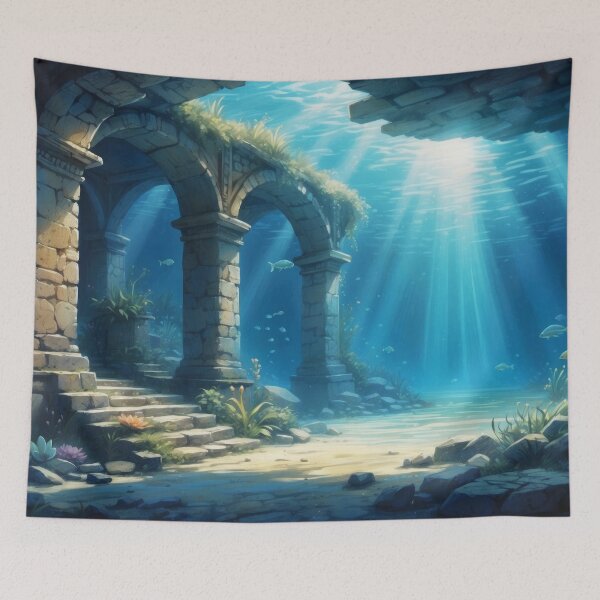 Item preview, Old underwater ruins in rays of light designed and sold by Andrey-Myagkov.