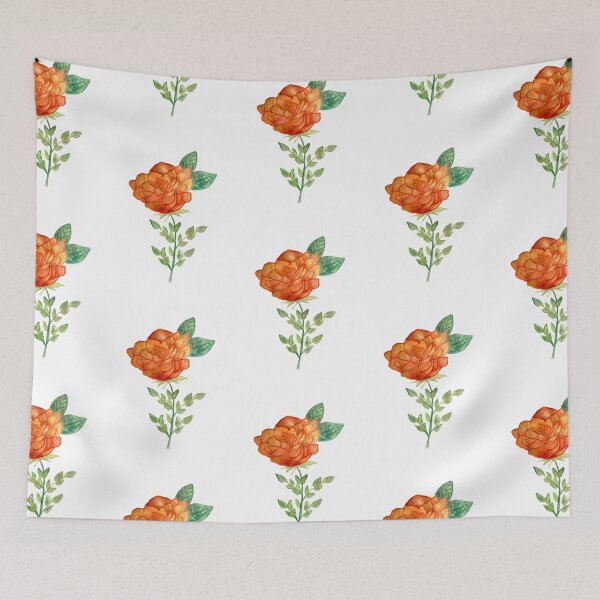 Item preview, Red and orange rose with leave designed and sold by Beeinbliss.