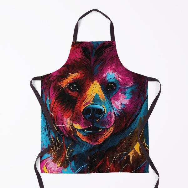 Item preview, Wild Spirit: Colourful Bear in Abstract Art designed and sold by ArtComixHaven.